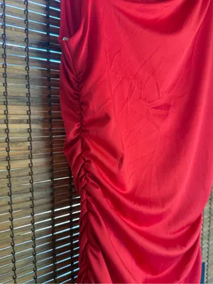 Lulus Enticing Darling Red Asymmetrical Ruched Maxi Dress NWT Small $79 thumbnail 7