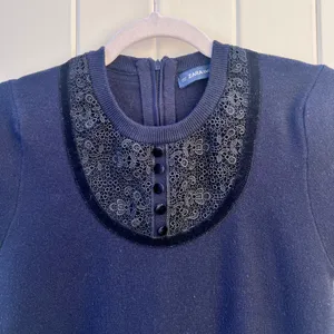 Zara Knit Navy Blue Mini Dress Short Sleeves Large Casual Streetwear‎ thumbnail 4