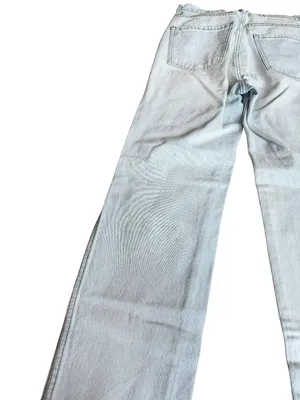 Revice High Waisted Straight Leg Jeans Distressed Denim Light Wash Size 26 Women thumbnail 9