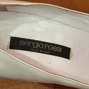 Sergio Rossi‎ Pumps Womens White Tan Leather Buckle Cutout Pointed Toe Heels 36 thumbnail 8
