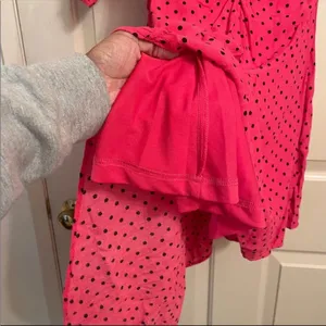Zara Hot Pink Ruched Polka Dot Dress Fuchsia Black NWOT Small thumbnail 7