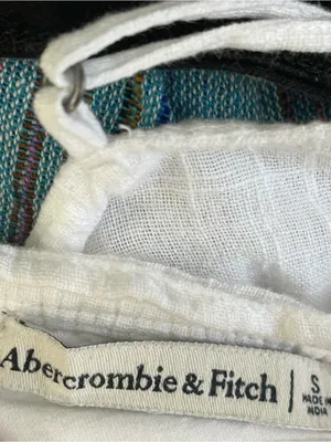 Abercrombie & Fitch White Spaghetti Strap Peplum Tank with back tie thumbnail 5