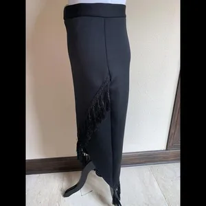 asos Form Fitting size 6 Black Tassels Skirt Made In UK‎ thumbnail 5