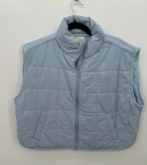 Thread & Supply Womens Quilted Puffer Vest Dusty Blue Sz L Casual Chic Soft Girl thumbnail 1