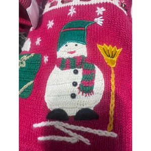 Bobbie Brooks Red Christmas Sweater Vest Snowman Tree Embroidered Vintage 90s M thumbnail 6