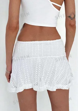 SheIn White Lace Mini Skirt thumbnail 2