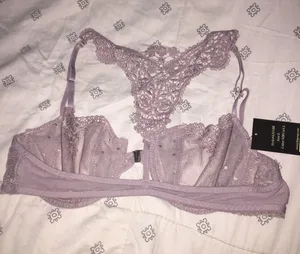 Mesh Lace Lingerie Bra Purple Size M thumbnail 2