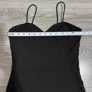 NBD Women‎ Black Sweetheart Neckline Strappy Bodysuit Size S Date Night Gothic thumbnail 2