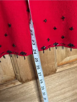 Red Embellished Women's Sweater Cardigan size M thumbnail 5