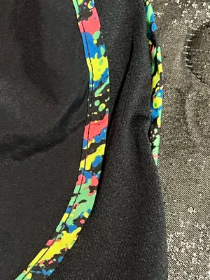 Womens XS Nike Dri Fit athletic casual shorts w/liner 3"-black/neon speckled thumbnail 4