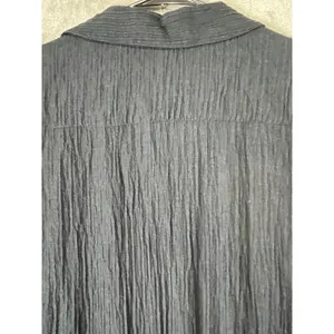 Soft Surroundings Black Crinkle Button Front Jumpsuit Boho Artsy Lagenlook MP thumbnail 4