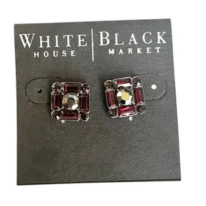 White House Black Market Red Baguette Stud Earrings thumbnail 1