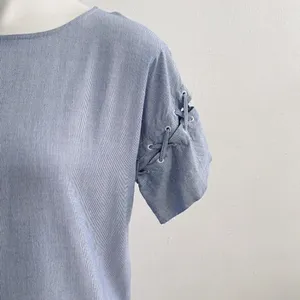 Madewell Pinstripe Dress Short Sleeves XSMALL blue white nautical coastal thumbnail 8