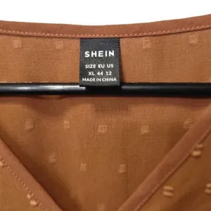 Shein Burnt Orange Ruffled Waist Blouse‎ thumbnail 2