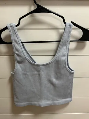 Light blue & olive green tank top thumbnail 2