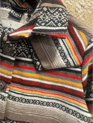 Cruel Girl Cruel Denim Women's Serape Stripe Western Aztec Quilted-Lined Jacket/Coat Size S thumbnail 5