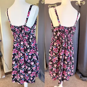 Torrid Dark Coquette Floral Corset Lace Up Smocked Sundress Plus Size 1 thumbnail 9