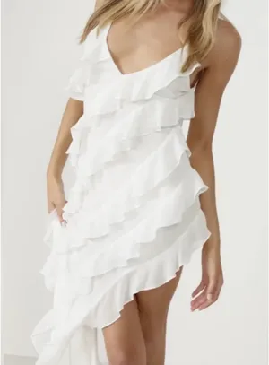 NWT Abercrombie & Fitch All-Over Ruffle Mini Dress thumbnail 1