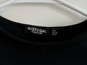 Nasty Gal Mesh Corset Top in Black thumbnail 2