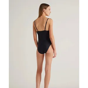 Quince NWT Italian Cami One-Piece Swimsuit Black Small thumbnail 2
