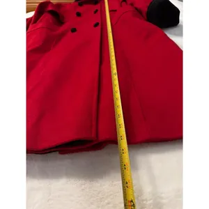 Mario De Pinto Vintage Red Wool Blend Double‎ Breasted Long Coat Womens USA Made thumbnail 3
