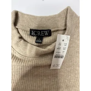 J.Crew Ribbed Crewneck Puff Long Sleeve Sweater Womens Size S‎ Brushed Tan New thumbnail 5