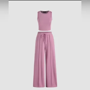 NWT Cider Stitch Tank Top & Elastic Waist Pants Curve Plus Mauve Set Women's 2XL thumbnail 3