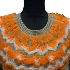 Marc New York Women’s Size Large Camel & Orange Faux Fur‎ Sweater thumbnail 2