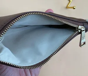 A Very Beautiful New Mina Baie Los Angeles Brown Pebbled Leather Small Zip Pouch thumbnail 5