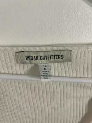 Urban Outfitters White Long Sleeve Knit Tie Front Top thumbnail 3