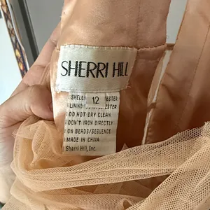 Sherri Hill 52475 Peach Halter Gown Dress Size 12 thumbnail 10