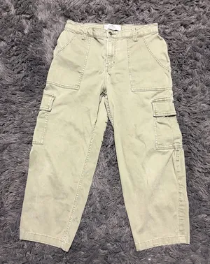 Hollister high-rise Olive Utility cropped green hiking y2k pockets Pants size 30 thumbnail 1
