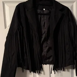 Black Fringe Blazer Size M thumbnail 4