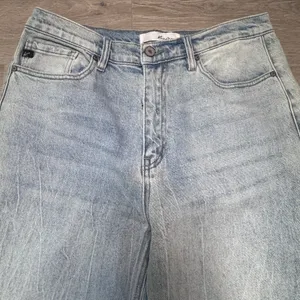 Kancan‎ High Rise Wide Leg Jeans Light Wash Frayed Hem KC7847M Womens 11/29 thumbnail 4