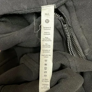 Lululemon Scuba Black Activewear Oversized Half Zip Hoodie Hooded Sweatshirt M/L thumbnail 4