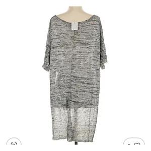 Free People NWT $98 Melange Hi-Lo Pullover Sweater Tunic Top XS Oversized Gray thumbnail 4