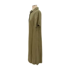 Aritzia Wilfred Eleta Organic Linen Button Front Maxi Dress Green Size Small thumbnail 7