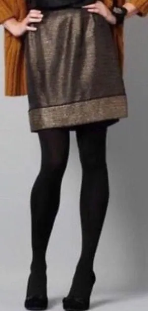 ANN Taylor loft gold/black overlay skirt thumbnail 2