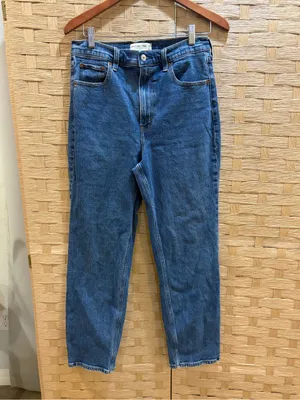 Abercrombie & Fitch Mid Wash Ankle Straight Leg Jeans Ultra High Rise 30” Tall thumbnail 2