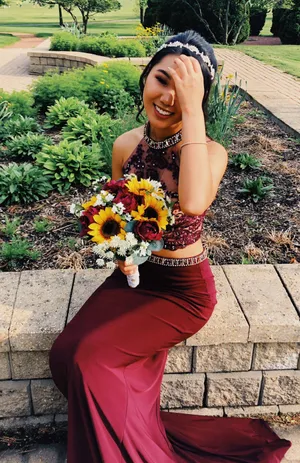 Burgundy Prom Dress thumbnail 1