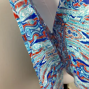 DressBarn Boho Sheer Front Tie Blouse Large Coverup Patriot thumbnail 4