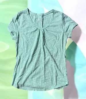 Hanes Women's Light Green Short Sleeve Tee 546 thumbnail 1