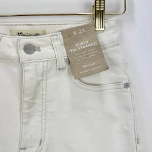 Madewell The Curvy 90s Straight Jean Vintage Canvas Beige High Waist US 23 NWT thumbnail 7