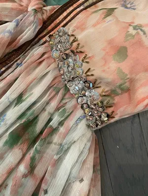 Indian pakistani double part plunge strappy maxi dress thumbnail 7