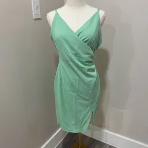 Hello Molly Sun Comes‎ Up Dress Mint Green Wrap Mini Dress XL NWT thumbnail 3
