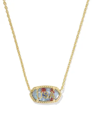 Kendra Scott Elisa USA Gold Short Pendant Necklace thumbnail 6