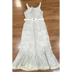 Alexis Zelda Cream Eyelet Embroidered Garden Midi Dress Sleeveless Size S thumbnail 7