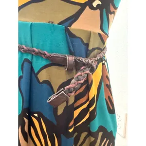 Danny & Nicole Teal Floral Cowl Neck Maxi Dress Sleeveless Belted XS thumbnail 6