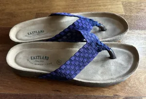 Eastland Ophella Sandals Thongs Cork Flip Flops Purple Braided Size 9 Women’s thumbnail 1