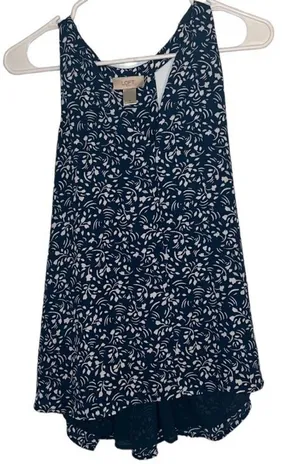 Loft Women's Green and White Blouse sleeveless thumbnail 1